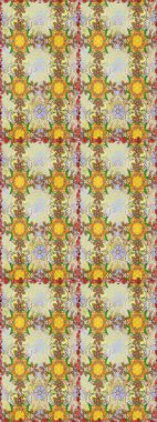 El çizimi. Suluboya çizimi. Çiçeklerle kusursuz desen. Tarafsız ve bej renkli çiçekler.