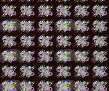 Robot resim. Raster illüstrasyonu. Küçük çiçekte sevimli çiçek deseni var..