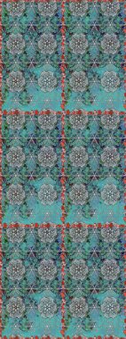 Mavi ve gri renkte çiçekler. Çiçekli karalama şeklinde Raster çiçek deseni. Yumuşak, yaz çiçekli arka plan.