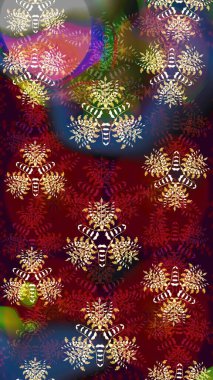 Şatafatlı bahar bahçesi dokusu. Kırmızı renkte çiçek çizimi. Raster illüstrasyonu. Kırmızı renkte çiçekler. Çiçek deseni.