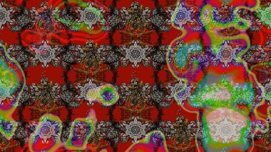 Kıvırcık, parlak örgü. Güzel, parlak, pürüzsüz kumaş, tuval. Eski moda arka plan. Desen, çizim, çiçek sınırı. Çiçek çelengi. Raster illüstrasyonu.