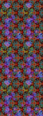 Renkli çiçekler. Raster illüstrasyonunda çiçek deseni çizimi.