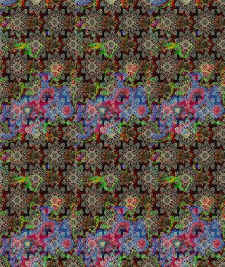 Chichi 'nin kumaş kalıbını çiz. Düz Çiçek Elementleri Tasarımı. Raster illüstrasyonu. Renkli Bahar Teması eskiz kalıbı. Çiçek deseni.