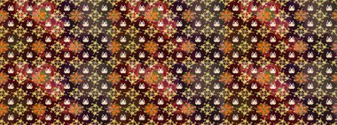 Çiçekli çizim şekli. Kahverengi renkli çiçekler. Renkli Bahar Teması eskiz kalıbı. Düz Çiçek Elementleri Tasarımı.