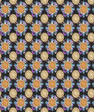 Gri ve bej renklere karalamalar çizen kusursuz çiçek deseni. Raster illüstrasyonu.