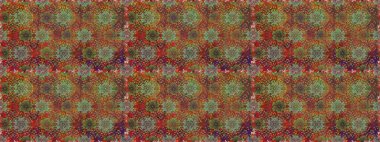 Bahar Tema Dikişsiz desen arka plan rengi. Düz çiçek öğeleri tasarım. Raster çizimde sorunsuz çiçek desenli. Fantezi kumaş deseni.