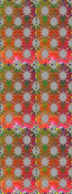 Kahverengi ve gri renkte güzel bir tekstil. Raster illüstrasyonu. Çiçeklerle suluboya desenleri.