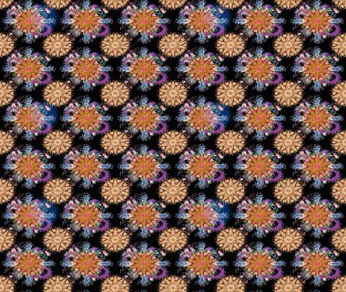 Üzerinde gelincikler ve vadi zambakları olan renkli çiçek desenli nakış deseni. Tekstil tasarımı için siyah renkli geleneksel halk çiçekleri buketi.