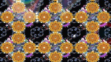 Renkli Bahar Teması eskiz kalıbı. Raster güzel kumaş deseni çiziyor. Çiçek deseni. Düz Çiçek Elementleri Tasarımı.