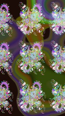 Raster çiçekleri klasik tarzda çizilmiş. Çiçekli yumuşak bir eskiz şekli. Yumuşak, yeşil renkli bahar çiçekleri. Raster illüstrasyonu.