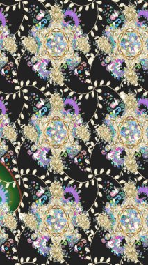 Çizim çiçek deseni duvar kağıdı, web sitesi arka planı, ambalaj kağıdı, davetiye, broşür, afiş veya web sitesi için kullanılabilir. El çizimi Raster çizimi. Karalama elementleri.