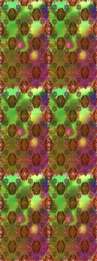 Suluboya, elle çizilmiş. Kahverengi ve yeşil üzerine çiçekler. Kusursuz bir arka plan modeli. Raster stoku.