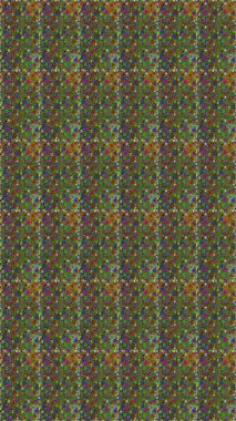 Kusursuz çiçek deseni. Yeşil ve kahverengi renkli Asya tekstili. Raster illüstrasyonu.