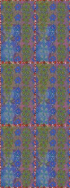 Düz Çiçek Elementleri Tasarımı. Kusursuz Chichi kumaş deseni. Çiçek deseni. Raster illüstrasyonu. Renkli Bahar Teması Kusursuz Arkaplan.