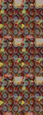 Küçük çiçekte hoş bir çiçek deseni var. Çiçeksel elementlerle süslenmiş zarif raster dokusu. Parlak çiçekli gri ve kahverengi renkler üzerine soyut çizim deseni.