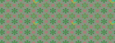 Çiçekli karalama şeklinde Raster çiçek deseni. Nazik, narin çiçek arkaplanı. Yeşil renkte çiçekler.