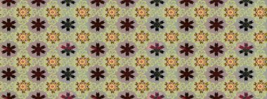 Çiçekleri, deniz kabukları, mandalaları ve suluboya efektleriyle donanma geçmişi. Yatak çarşafları, ceket, paket tasarımı, kumaş ve moda kavramları için tekstil baskısı. Kusursuz etnik tasarım.