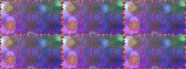 Raster illüstrasyonu. Raster deseni. Küçük çiçekteki sevimli çiçek deseni. Yumuşak, yaz çiçekleri menekşe ve mavi renklerde.