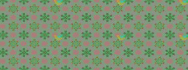Çiçekli karalama şeklinde Raster çiçek deseni. Nazik, narin çiçek arkaplanı. Yeşil renkte çiçekler.