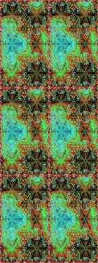 Altın elementli yeşil renkler. Raster altın desen. Kusursuz altın desenli bukleler. Raster illüstrasyonu. Doğu tarzı arabesk.