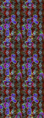 Çizim çiçek deseni duvar kâğıdı olarak kullanılabilir. Kırmızı ve kahverengi renkte çiçekler. Raster illüstrasyonu.