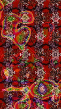 Küçük çiçekteki sevimli çiçek deseni. Varicolo Raster çizimi. Birçok soyut çiçekli tropikal çizim deseni.