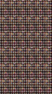 Düz Çiçek Elementleri Tasarımı. Siyah renkli çiçekler. Raster illüstrasyonundaki çiçek desenli çizim. Renkli Bahar Teması çizim şablonu.