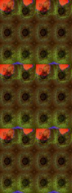 Renkli etnik çiçeklerle süslenmiş zarif bir eskiz şekli. Raster Çiçek İllüstrasyonu güzel tekstil..