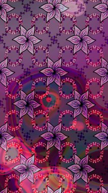 Klasik çiçek tasarımı elementleri. Mor renkli mor kıvırcık çiçekler. Raster illüstrasyonu.