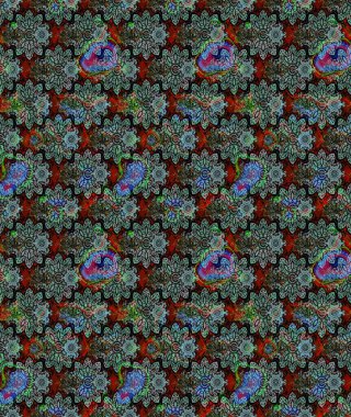 Eski usul. Raster illüstrasyonu. Tomurcukları çiçek olan sevimli bir çiçek deseni. Raster. Kumaş, tekstil, duvar kağıdı baskısı için. Taslak arkaplan.