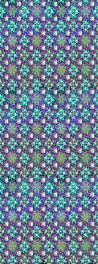 Bahar çiçekleri dallı desen, mor renkler ve çiçek silueti. Raster deseni.