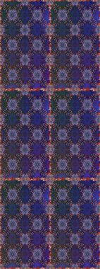 Raster deseni. Sanat ilham verici ve mavi tarzı çiçekler ve arkasında izler bırakıyor. Mor ve mavi el çizimi desen. Karalama çiçekleri kusursuz desen.