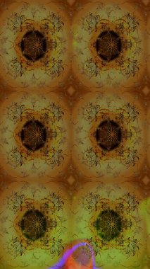 Renkli Bahar Teması eskiz kalıbı. Çiçeksel fantezi tasarımı ve parlak bir arka plan çizimi. Düz Çiçek Elementleri Tasarımı.