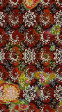 Parlak çiçekli halı renginde çizim deseni.