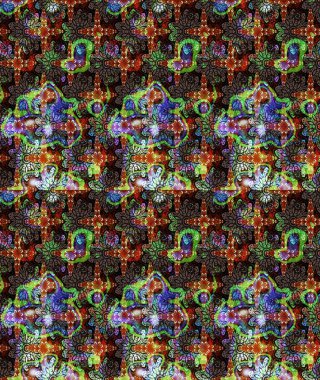 Çizgi çizimi kalıbı. Şirin çiçekler. Raster Moda kumaş deseni.