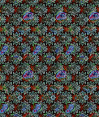 Eski usul. Raster illüstrasyonu. Tomurcukları çiçek olan sevimli bir çiçek deseni. Raster. Kumaş, tekstil, duvar kağıdı baskısı için. Taslak arkaplan.