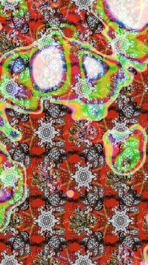 Çizim kalıbı. Organik motif arka planı. Raster illüstrasyonu. Ultraviyole kumaş deseni.