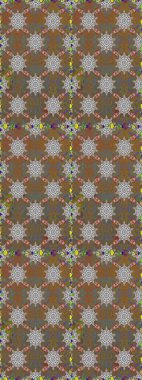 Raster illüstrasyonu. Tropik, dikişsiz çiçek deseni. Kahverengi ve gri renkte çiçekler.