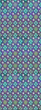 Bahar çiçekleri dallı desen, mor renkler ve çiçek silueti. Raster deseni.