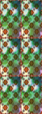 Yeşil ve kahverengi renkli çiçeklerle kusursuz çiçek deseni. Suluboya tarzında yeşil ve kahverengi renkte çiçekler.