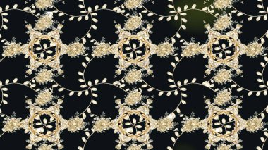 Parlak renkli çiçekleri ve gri renkli yaprakları olan harika bir çiçek deseni. Halk tarzı. Modern çiçek arkaplanı. Moda baskıları için zarif bir şablon.