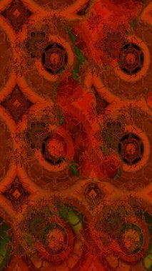 Vadinin çiçekleri kahverengi renklerde. Çiçeksel çizim kalıbının çizimi.