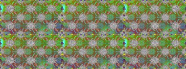 Raster hisseleri. Kusursuz bir arka plan modeli. Çiçekler yeşile. Suluboya, elle çizilmiş.