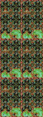 Klasik klasik klasik arka plan. Geleneksel oryantasyon süsü. Klasik raster sarısı, kusursuz desen. Yeşil renklerde, altın elementlerle kusursuz desen.