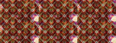 Raster illüstrasyonu. Renkli çiçekler. Şatafatlı bahar bahçesi dokusu. Çiçek deseni. Renklerde çiçek çizimi.