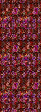 Raster düz çiçek çizim deseni. Kahverengi ve kırmızı renkte çiçekler. Tasarım hediye paketi, tebrik kartları, posterler ve afiş tasarımı.