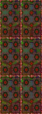 Tropik, dikişsiz çiçek deseni. Raster illüstrasyonu. Kahverengi ve gri renkte çiçekler.