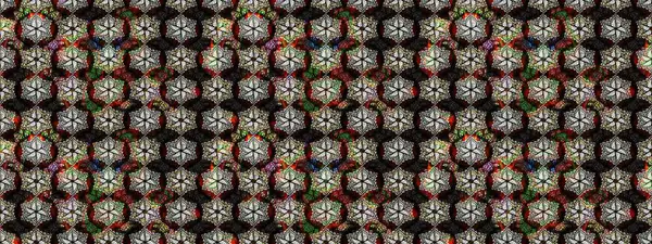 Raster Çiçek İllüstrasyonu 'nun şirin tekstili. Siyah renkli etnik çiçeklerle zarif eskiz deseni.