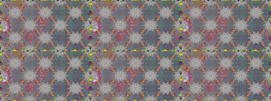 Kusursuz çiçek deseni. Gri ve nötr renklerde Asya tekstil tarzında. Raster illüstrasyonu.