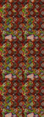 Eskiz arkaplan modeli. Raster illüstrasyonu. Suluboya, elle çizilmiş. Kahverengi ve kırmızı yapraklı yabani çiçekler.